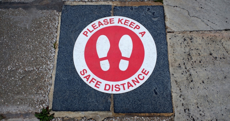 Please keep a safe distance sign uk public sector
