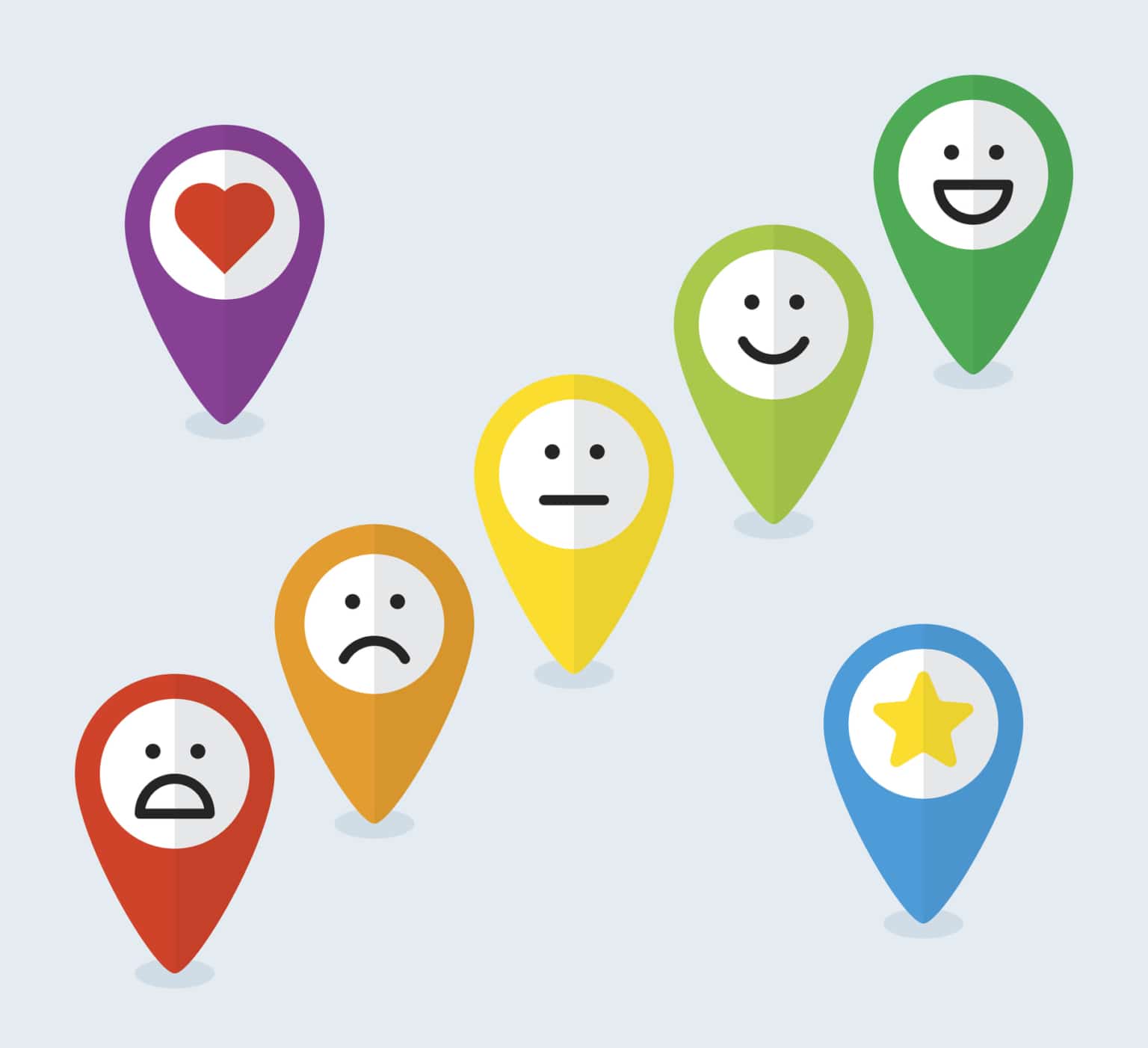 Set of map pointers with emoticons-894