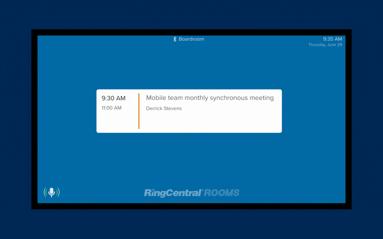 This shows voice controls for RingCentral Rooms